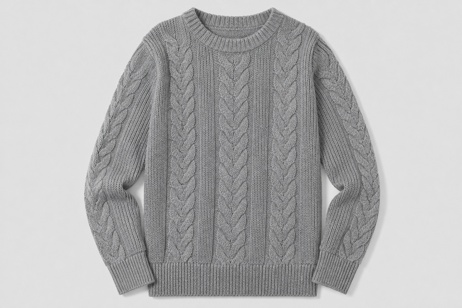 North Thread Cable Sweater Grey