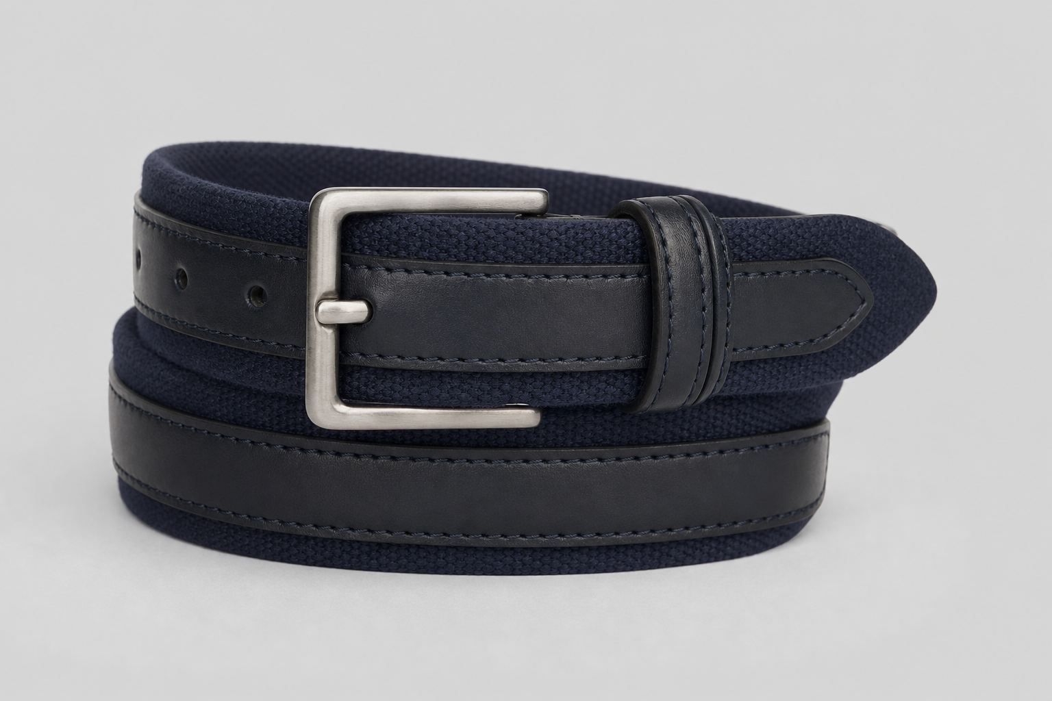 Slate Studio Leather Belt Navy